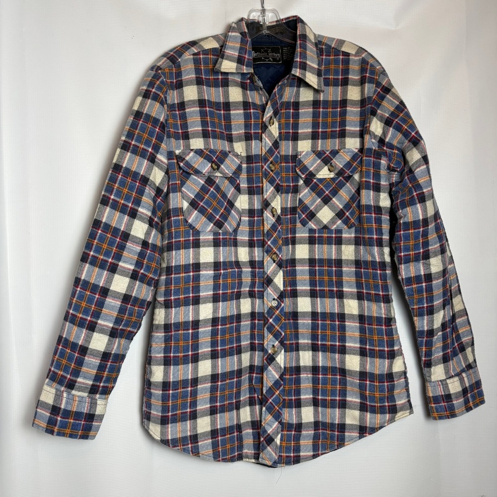 Northwest Territory Mens‎ Medium Blue Plaid Quilted Lined Flannel Shirt Jacket M